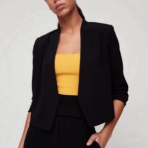 Babaton Black Open-Front Women's Blazer Jacket